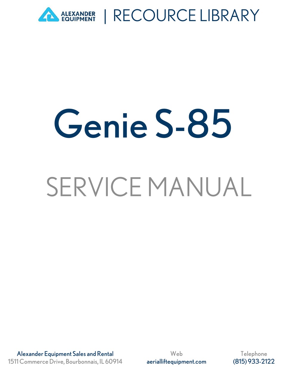 GENIE INDUSTRIES S80 SERVICE MANUAL Pdf Download ManualsLib