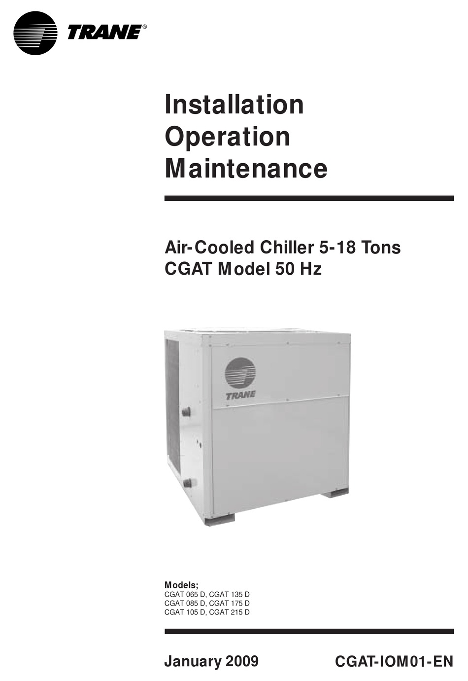 Trane Cgat Series Installation Operation Maintenance Pdf Download Manualslib