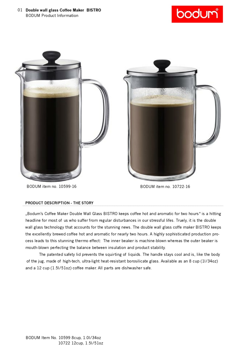 BODUM BISTRO PRODUCT INFORMATION Pdf Download ManualsLib