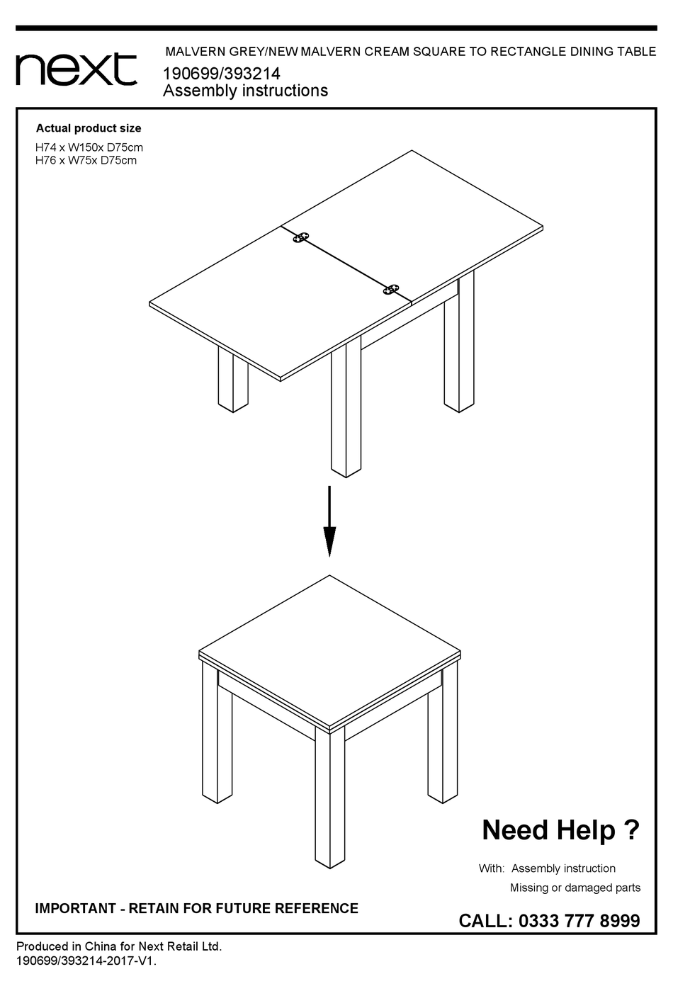 Next deals malvern table