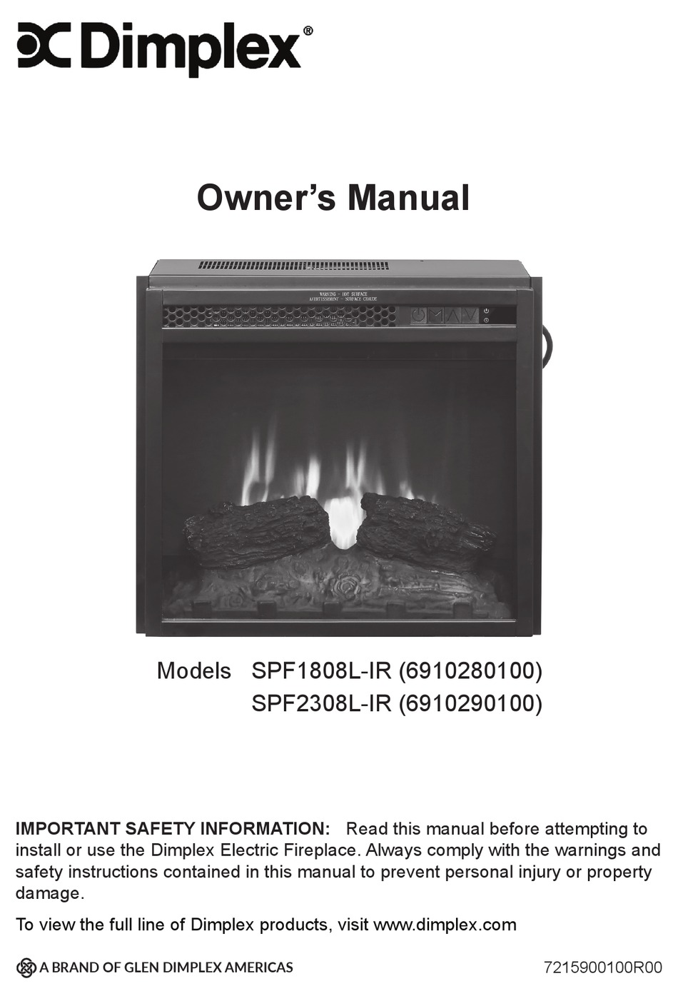 DIMPLEX SPF1808L-IR OWNER'S MANUAL Pdf Download | ManualsLib