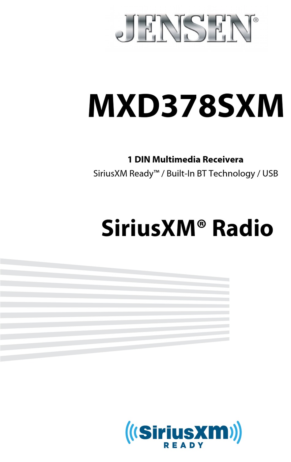 SIRIUS XM RADIO JENSEN MXD378SXM MANUAL Pdf Download ManualsLib