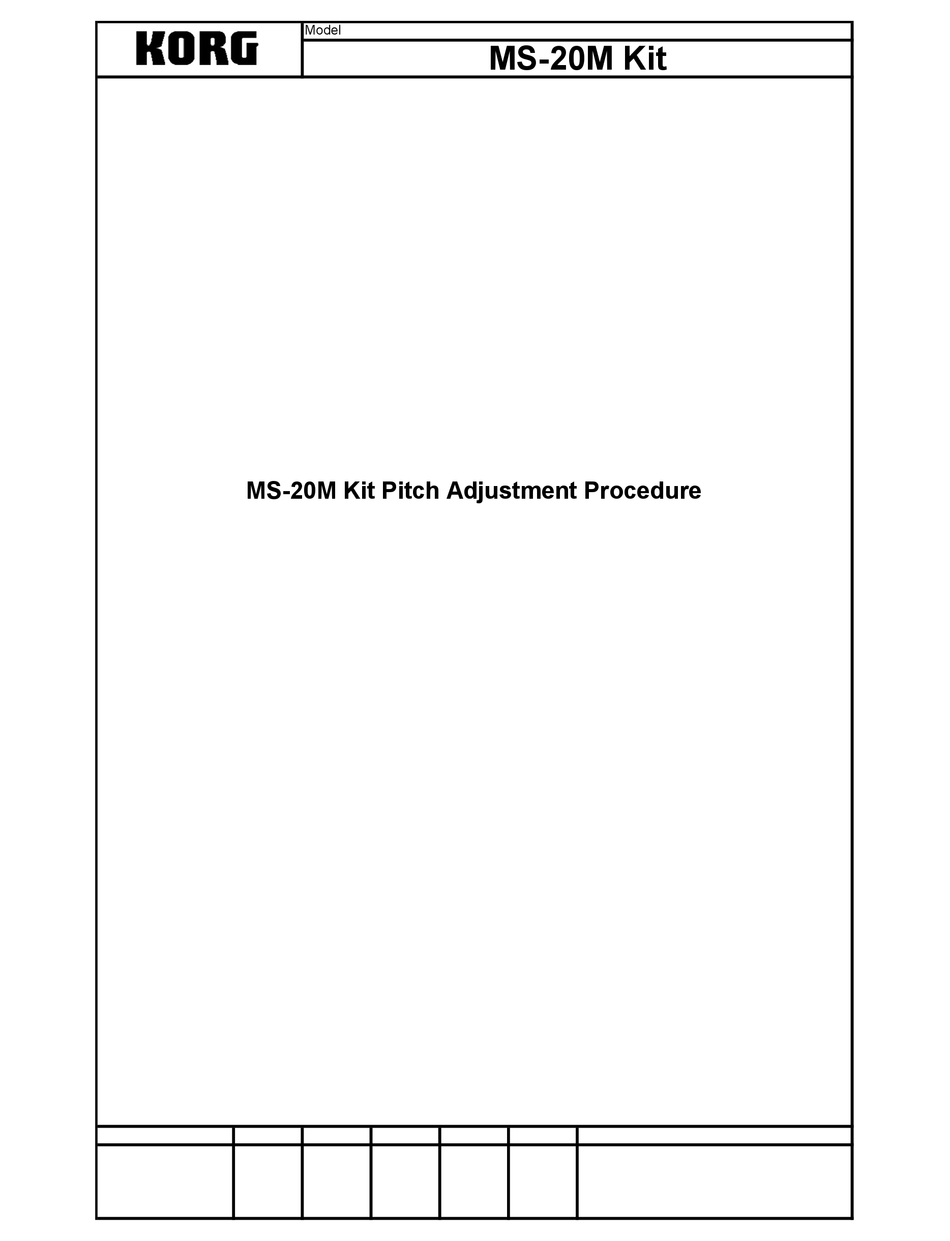 Korg Ms m Manual Pdf Download Manualslib