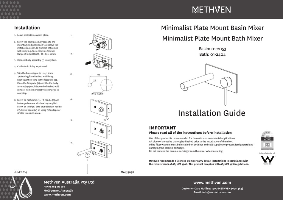 METHVEN 012053 INSTALLATION MANUAL Pdf Download ManualsLib