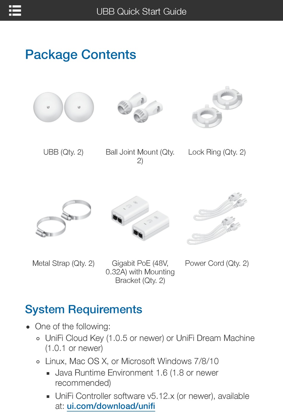 UNIFI UBB QUICK START MANUAL Pdf Download ManualsLib