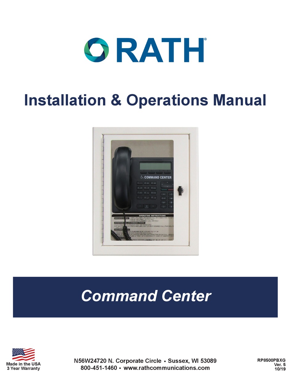 RATH COMMAND CENTER INSTALLATION & OPERATION MANUAL Pdf Download ManuaLib