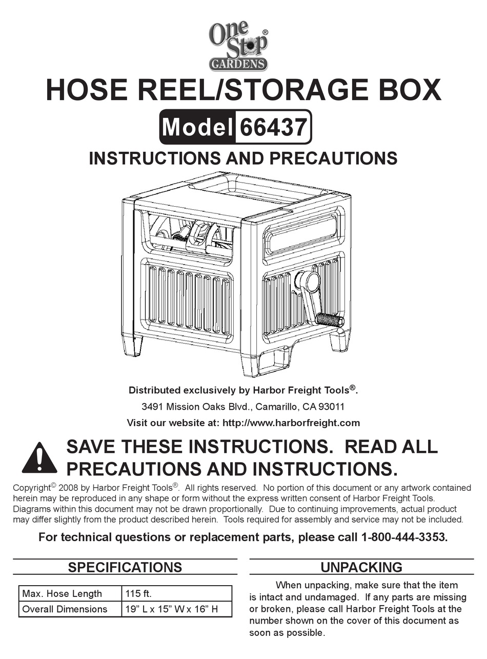 ONE STOP GARDENS 66437 INSTRUCTIONS AND PRECAUTIONS Pdf Download