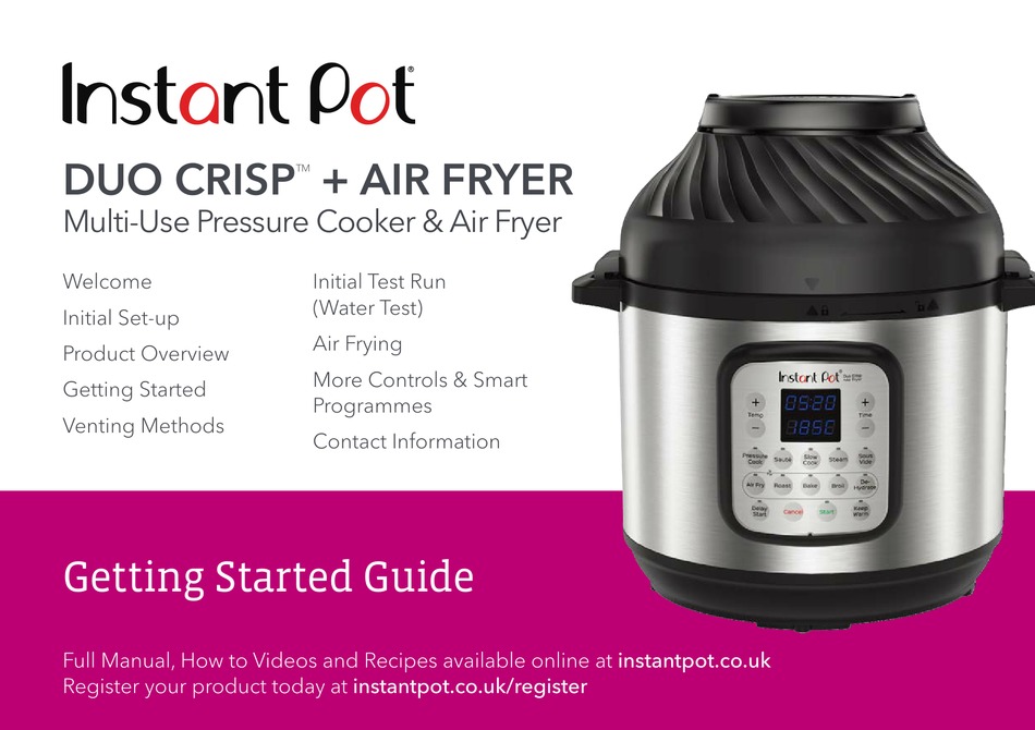 INSTANT POT DUO CRISP + AIR FRYER GETTING STARTED MANUAL Pdf Download