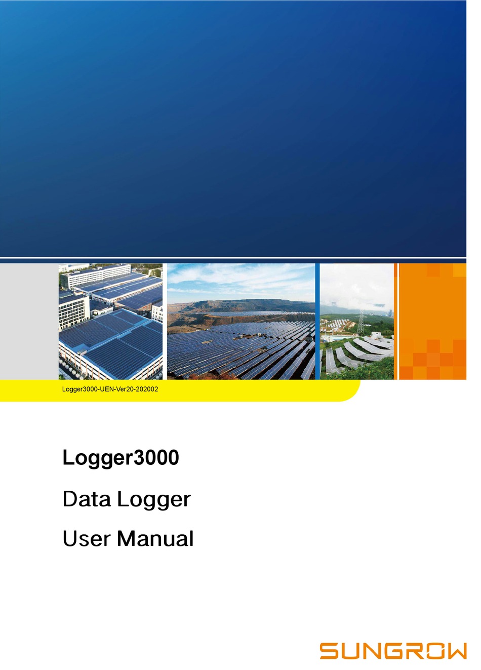 SUNGROW LOGGER3000 USER MANUAL Pdf Download ManualsLib