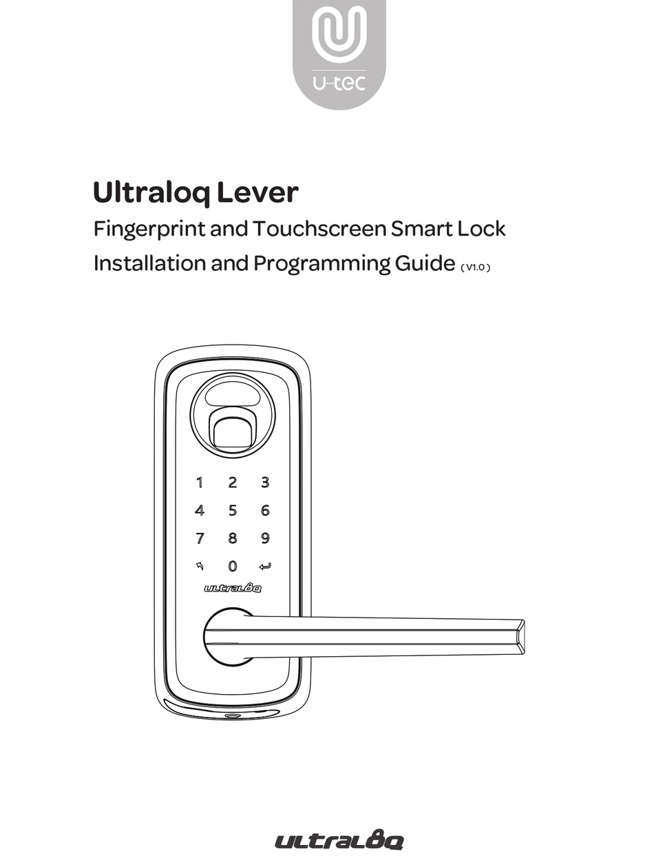 UTEC ULTRALOQ LEVER INSTALLATION AND PROGRAMMING MANUAL Pdf Download