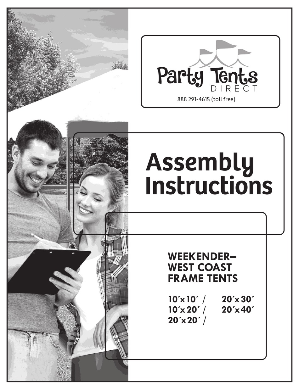 PARTY TENTS DIRECT WEEKENDER WEST COAST FRAME ASSEMBLY INSTRUCTIONS MANUAL Pdf Download ManualsLib