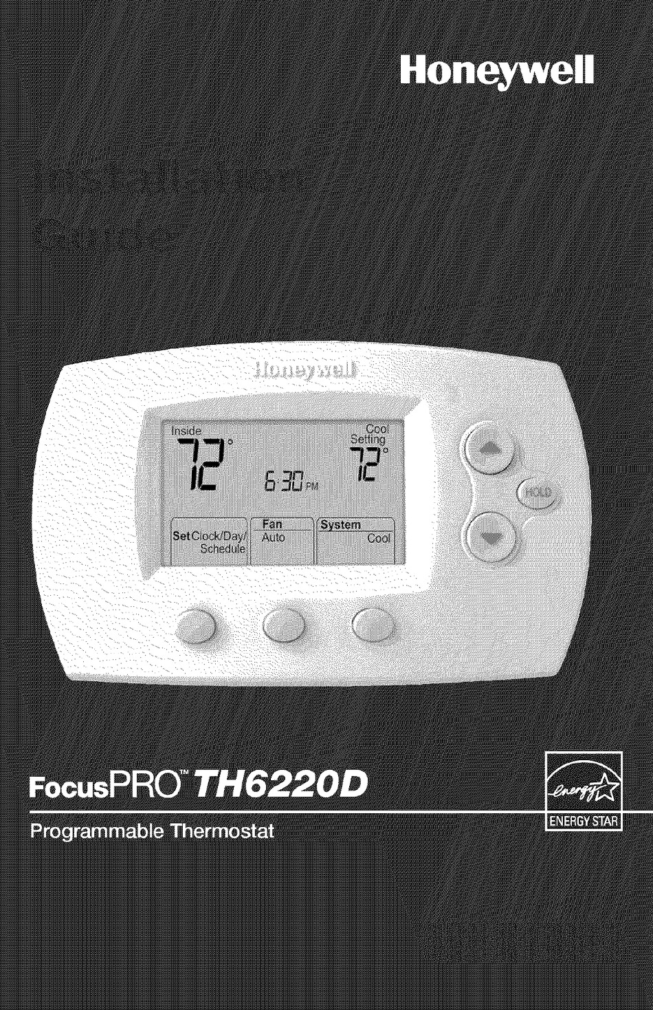 HONEYWELL FOCUSPRO TH6220D INSTALLATION MANUAL Pdf Download | ManualsLib