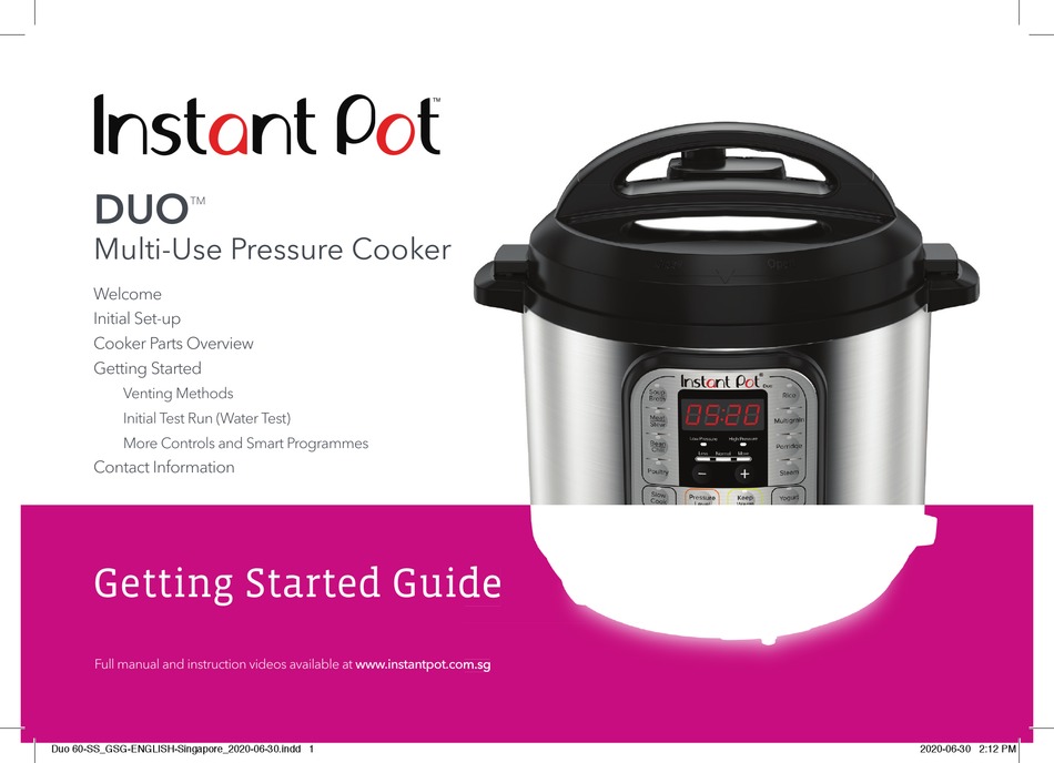 INSTANT POT DUO GETTING STARTED MANUAL Pdf Download | ManualsLib