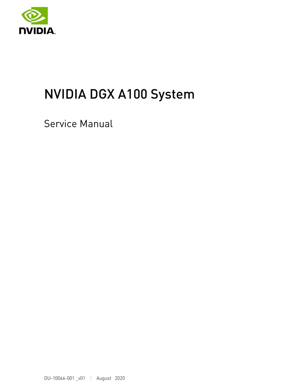 NVIDIA DGX A100 SERVICE MANUAL Pdf Download | ManualsLib