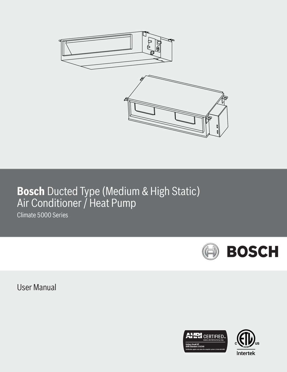 BOSCH CLIMATE 5000 SERIES USER MANUAL Pdf Download ManualsLib