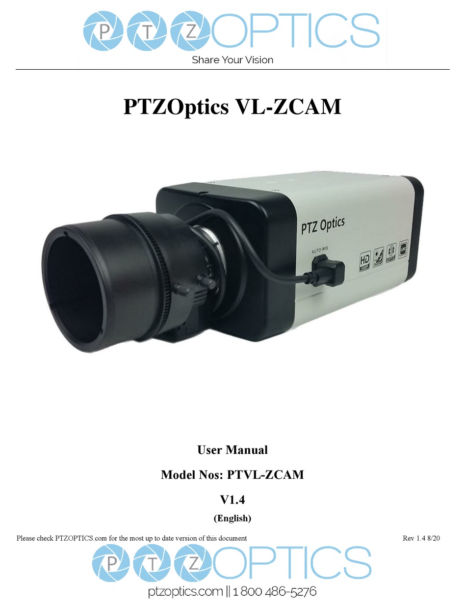PTZOPTICS VLZCAM USER MANUAL Pdf Download ManualsLib