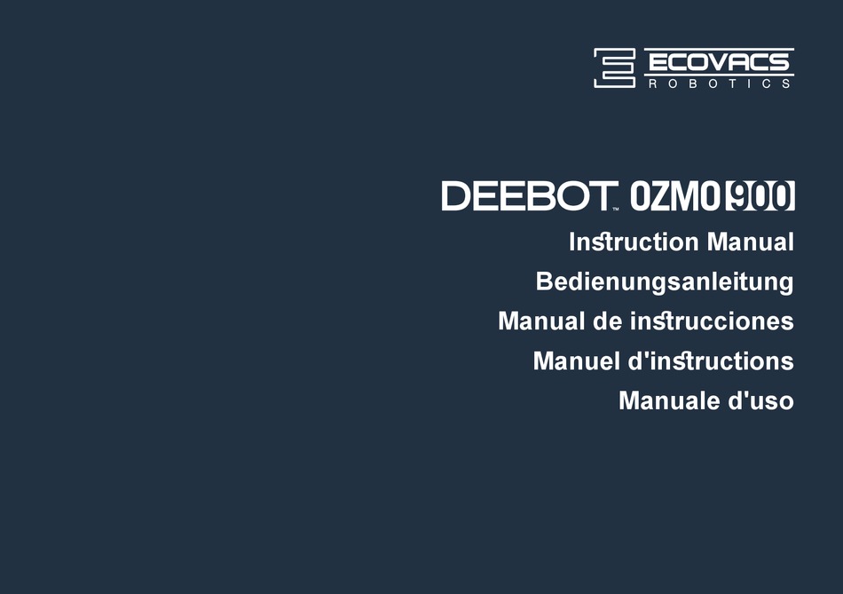 ECOVACS DEEBOT OZMO 900 INSTRUCTION MANUAL Pdf Download | ManualsLib