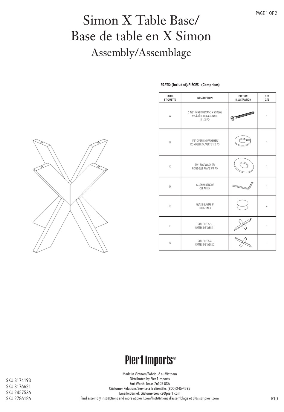 PIER 1 IMPORTS SIMON X ASSEMBLY Pdf Download ManualsLib