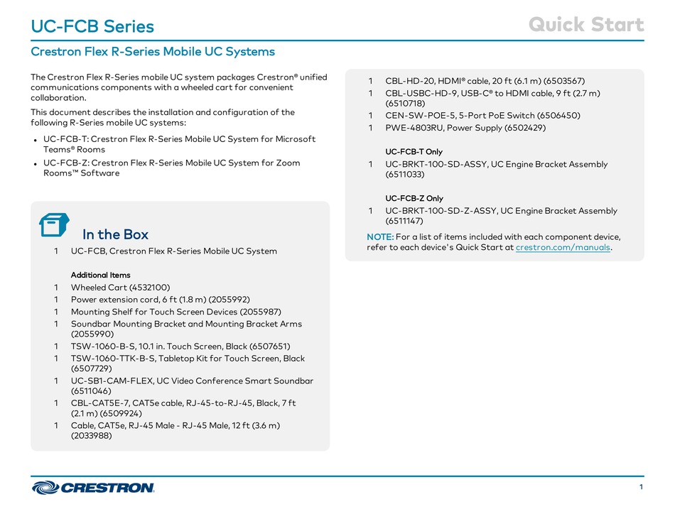 Crestron Flex R Series Quick Start Manual Pdf Download 