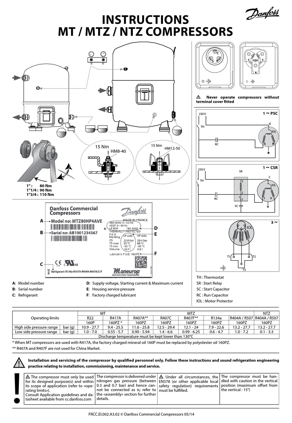 DANFOSS MT SERIES INSTRUCTIONS Pdf Download | ManualsLib