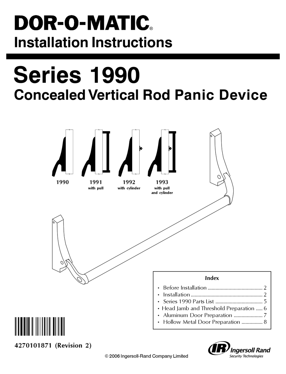 DOROMATIC 1990 SERIES INSTALLATION INSTRUCTIONS MANUAL Pdf Download