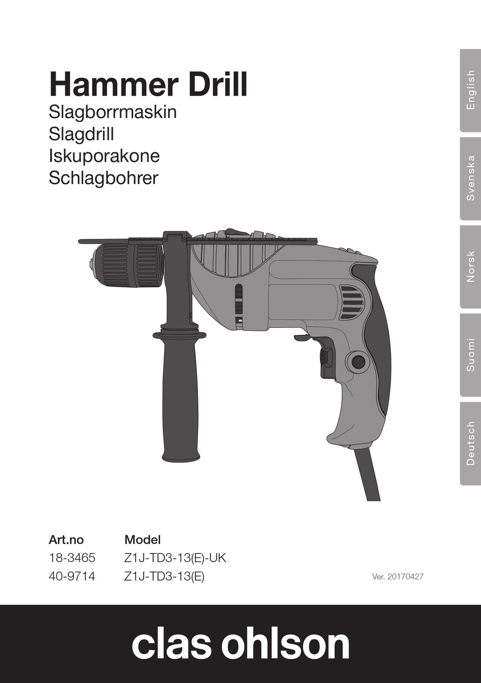 CLAS OHLSON Z1JTD313 MANUAL Pdf Download ManualsLib
