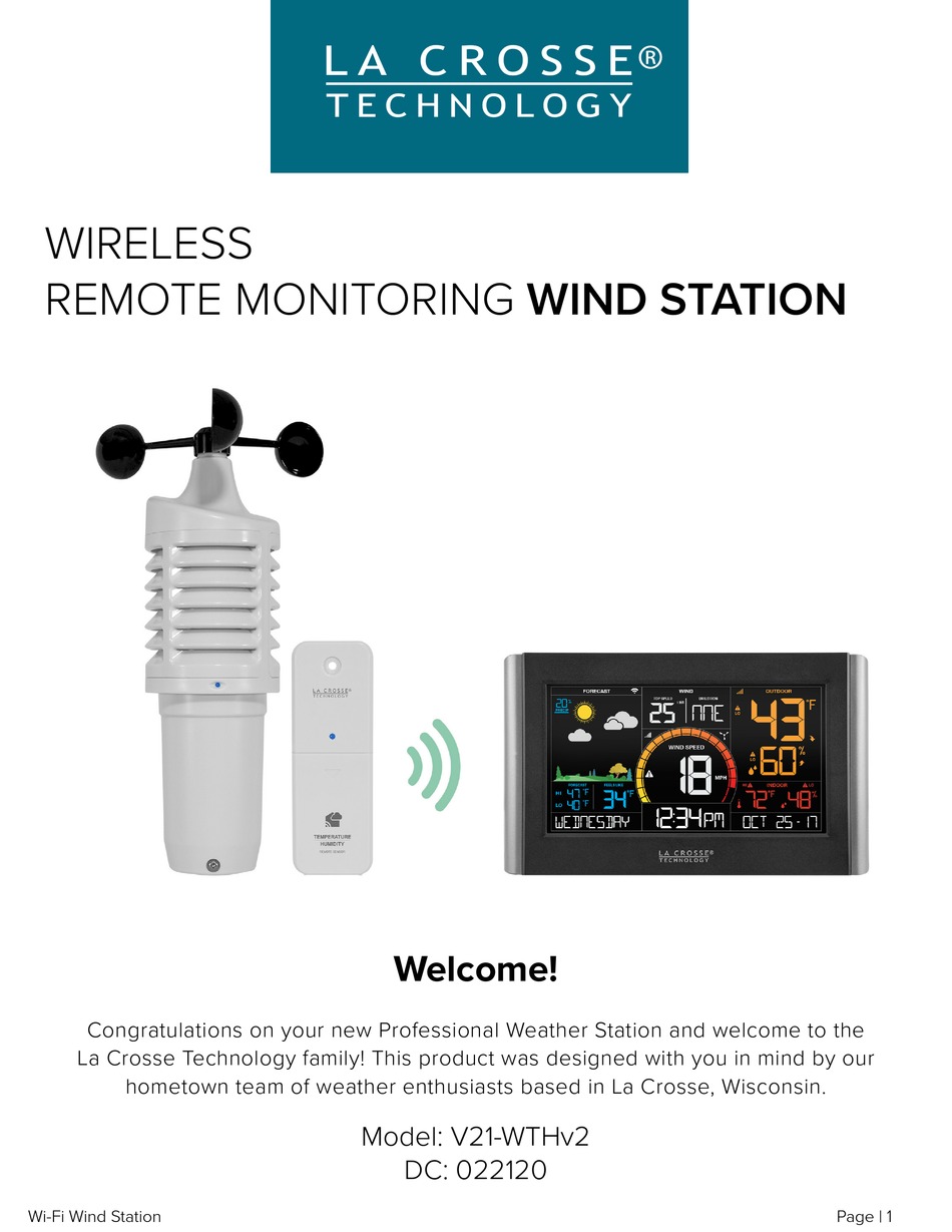 LA CROSSE TECHNOLOGY V21WTHV2 MANUAL Pdf Download ManualsLib