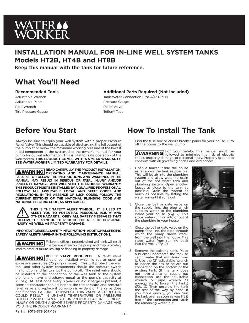 WATER WORKER HT2B INSTALLATION MANUAL Pdf Download | ManualsLib