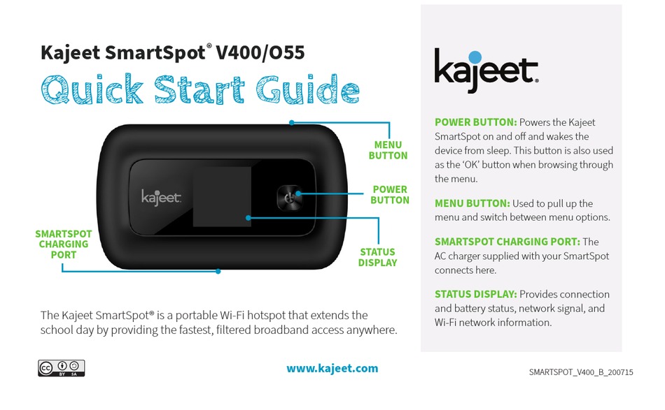 KAJEET SMARTSPOT V400/O55 QUICK START MANUAL Pdf Download ManualsLib