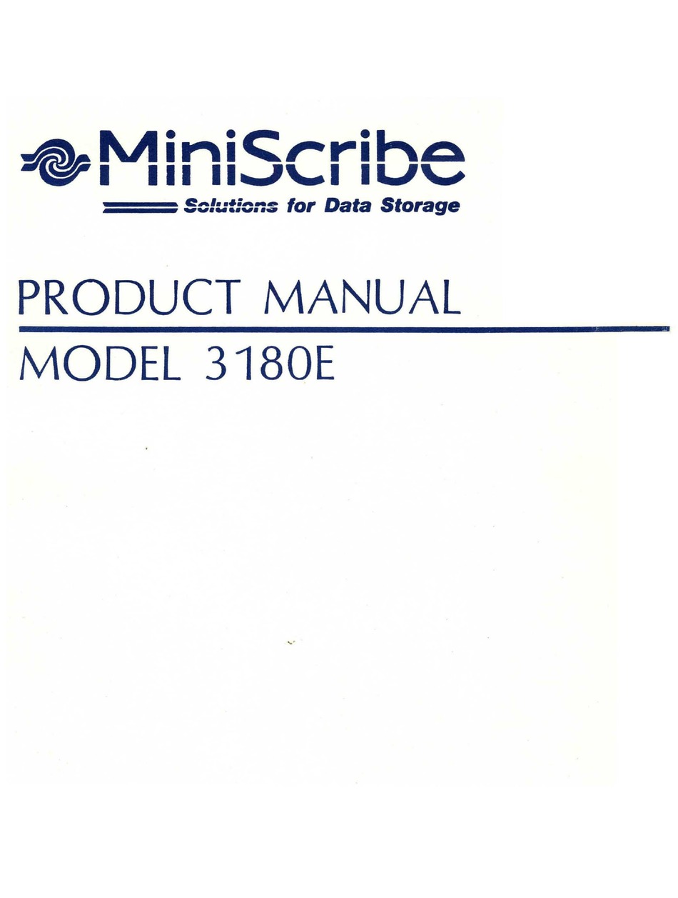 MINISCRIBE 3180E PRODUCT MANUAL Pdf Download ManualsLib