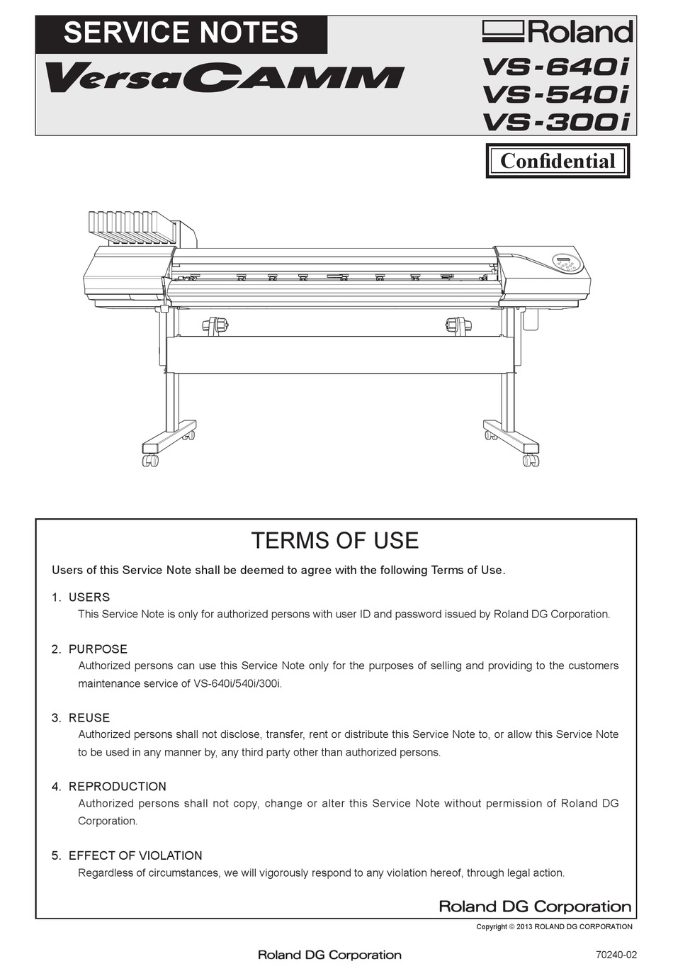 Roland Versacamm Vs 640i Service Notes Pdf Download Manualslib