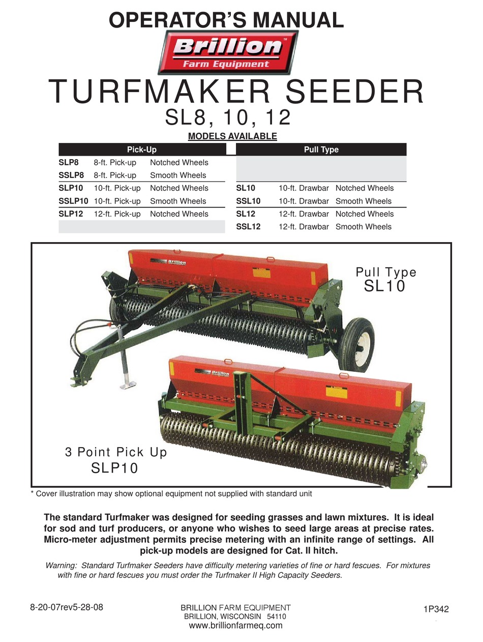 BRILLION SL8 SERIES OPERATOR'S MANUAL Pdf Download ManualsLib