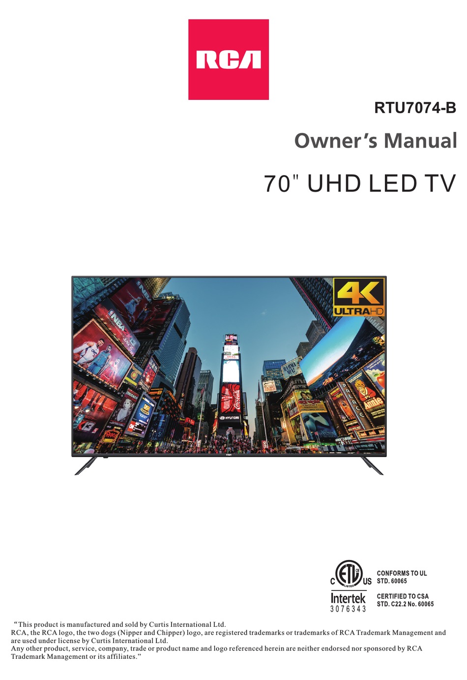 RCA RTU7074-B OWNER'S MANUAL Pdf Download | ManualsLib