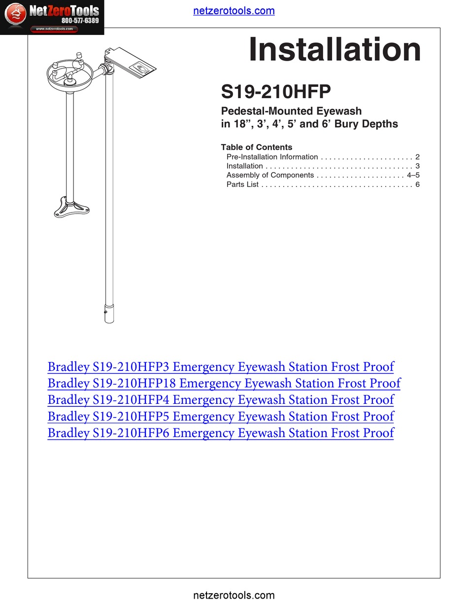 BRADLEY S19210HFP INSTALLATION MANUAL Pdf Download ManualsLib