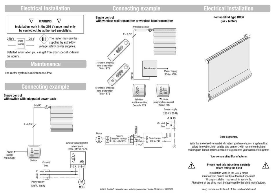BENTHIN RR36 ELECTRICAL INSTALLATION Pdf Download ManualsLib
