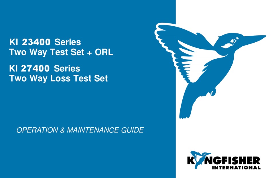KINGFISHER KI2000 SERIES OPERATION & MAINTENANCE MANUAL Pdf Download