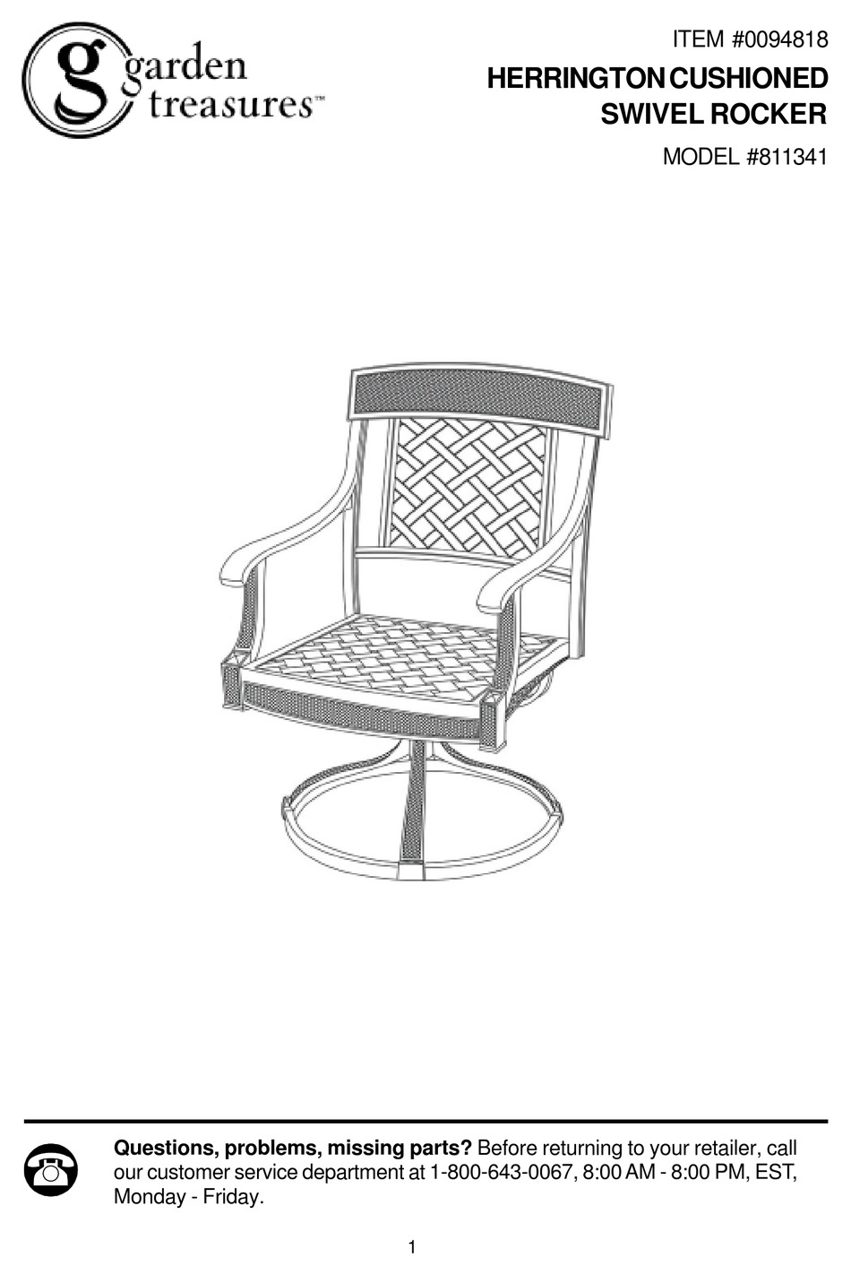 GARDEN TREASURES HERRINGTON 811341 MANUAL Pdf Download ManualsLib