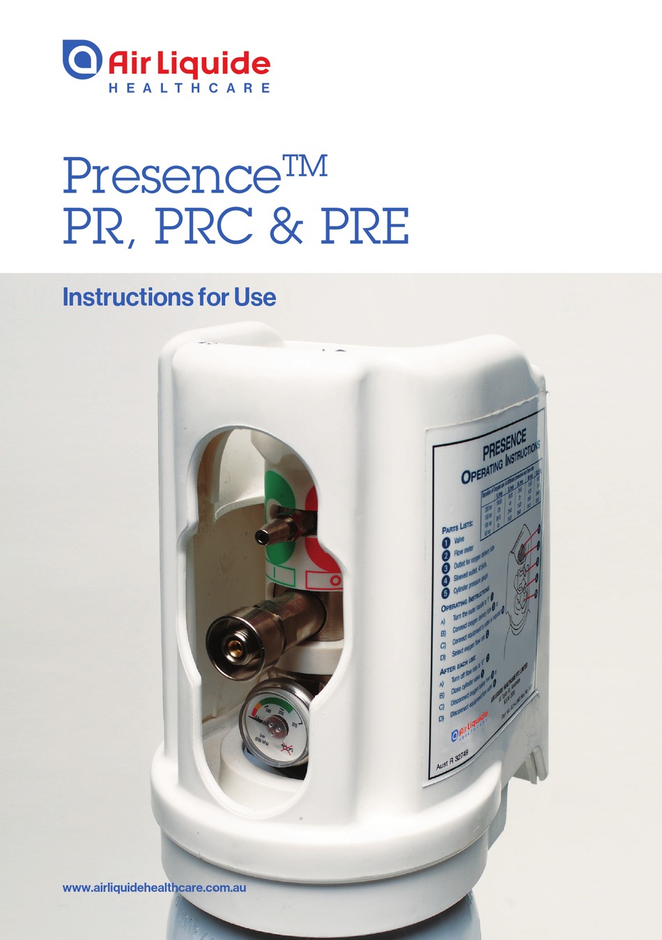 AIR LIQUIDE PRESENCE PR INSTRUCTIONS FOR USE MANUAL Pdf Download