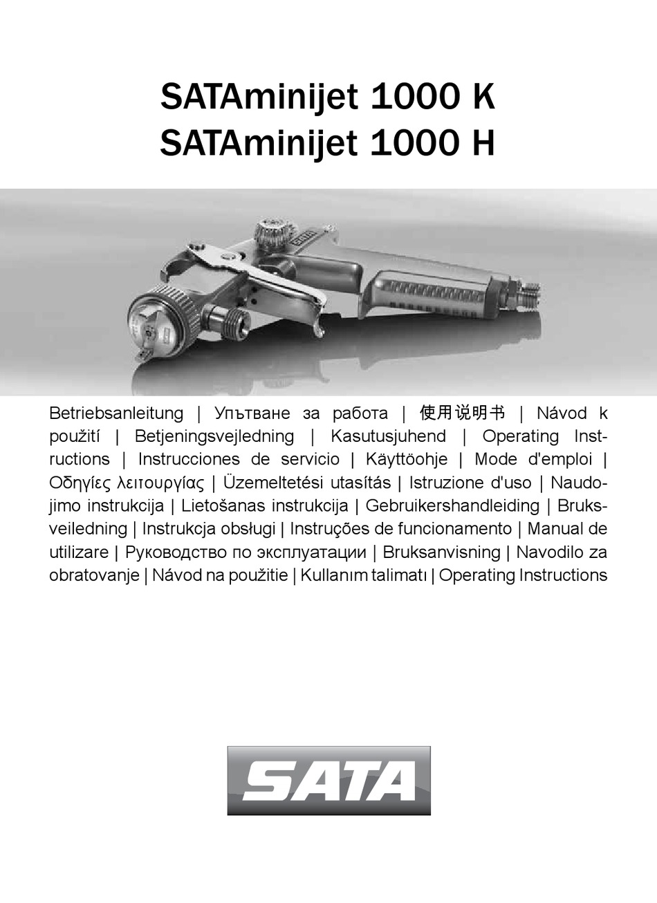 SATA MINIJET 1000 K RP OPERATING INSTRUCTIONS MANUAL Pdf Download .