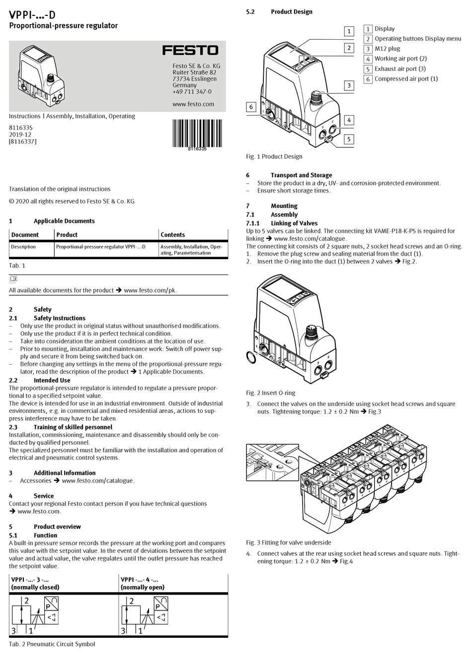 FESTO VPPI D SERIES INSTRUCTIONS Pdf Download ManualsLib