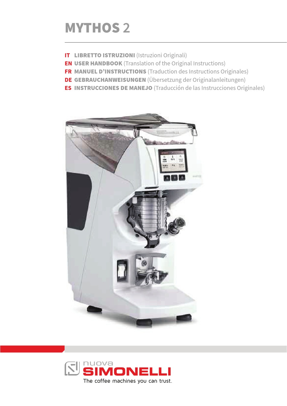 NUOVA SIMONELLI MYTHOS 2 USER HANDBOOK MANUAL Pdf Download ManualsLib