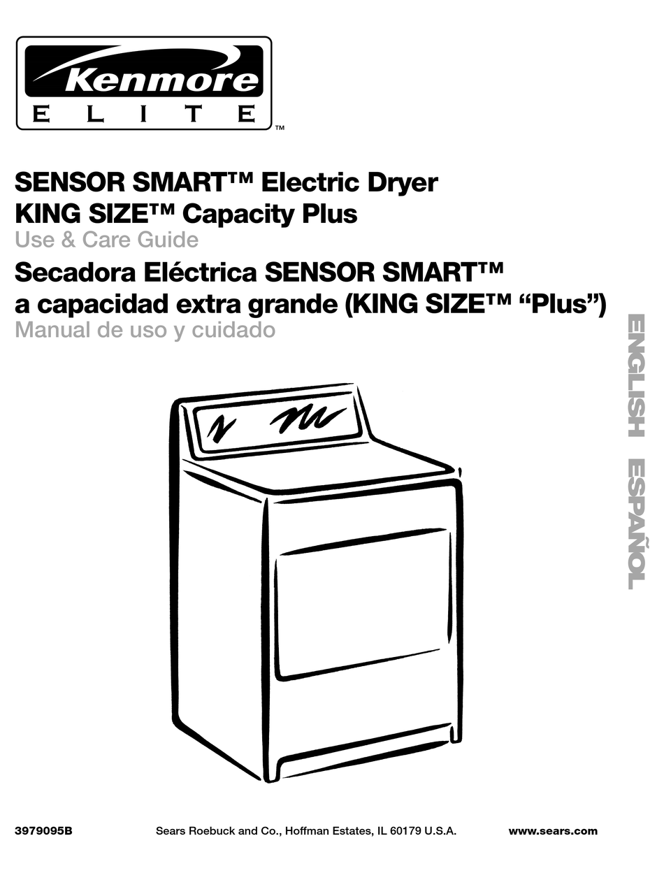 KENMORE SENSOR SMART KING SIZE CAPACITY PLUS USE & CARE MANUAL Pdf