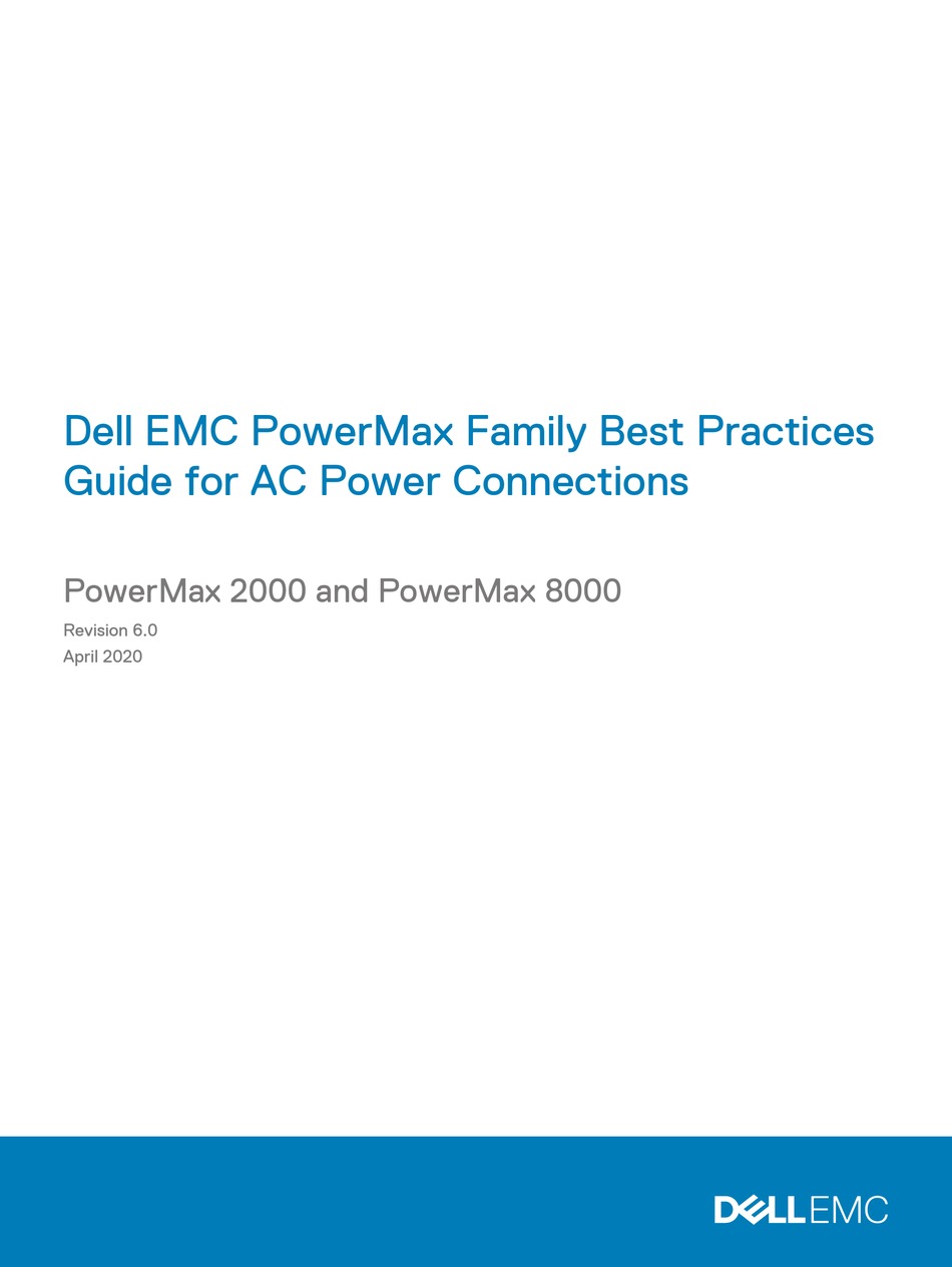 Dell Emc Powermax Series Best Practices Manual Pdf Download Manualslib