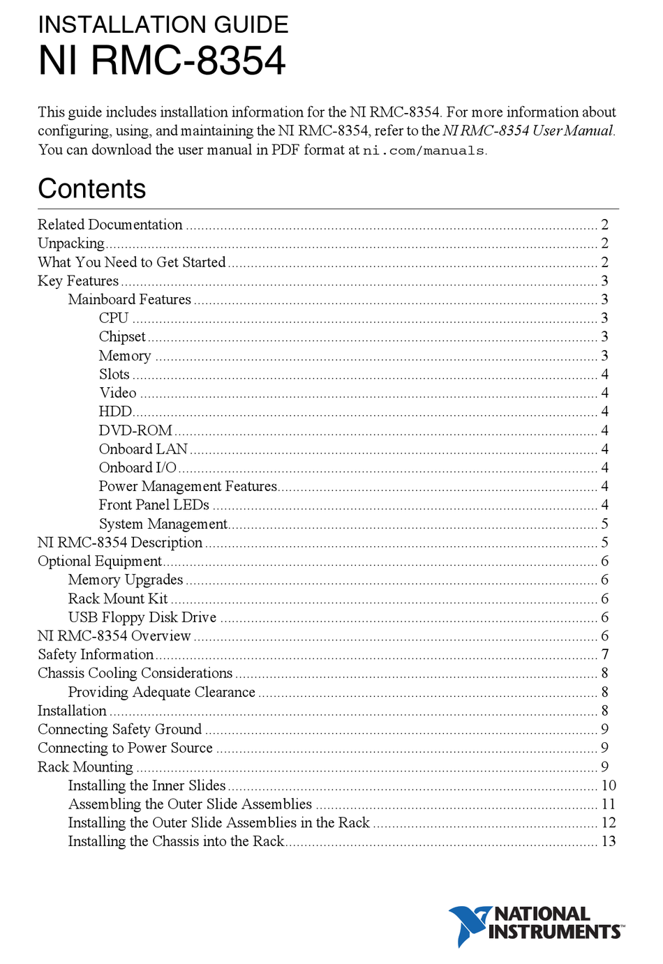 National Instruments Rmc 54 Installation Manual Pdf Download Manualslib
