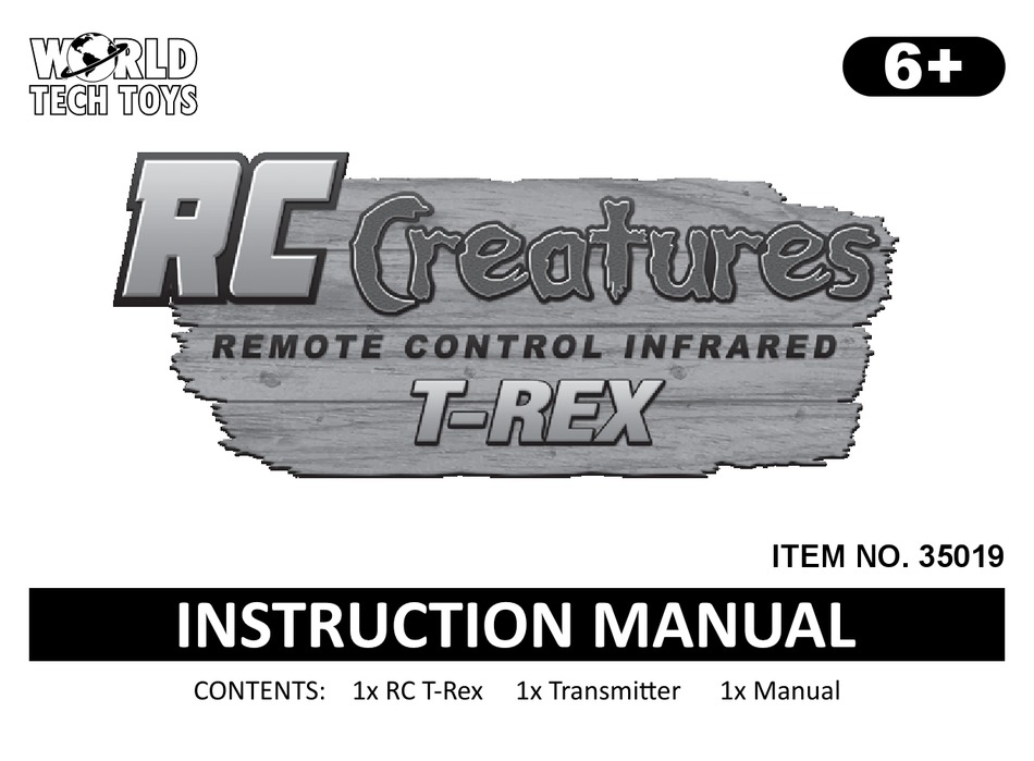 WORLD TECH TOYS RC CREATURES T-REX INSTRUCTION MANUAL Pdf Download