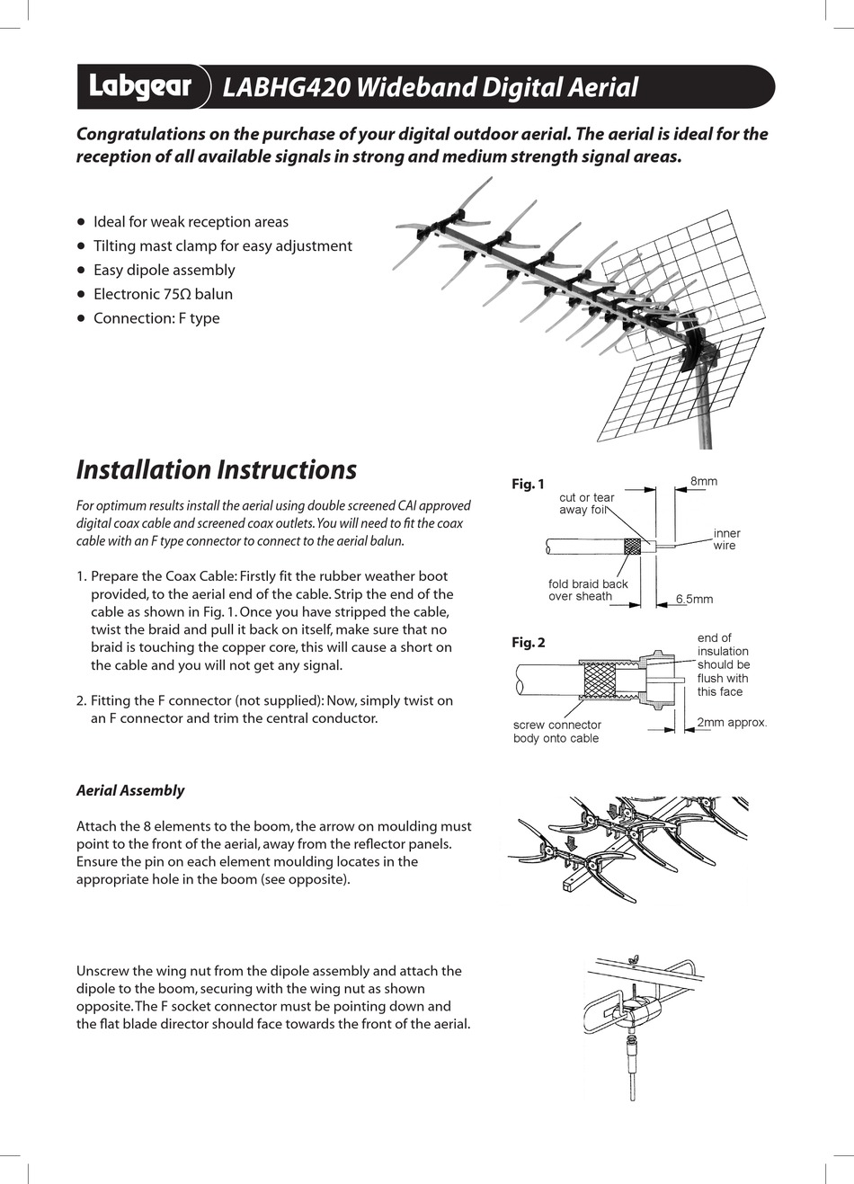 LABGEAR LABHG420 INSTALLATION INSTRUCTIONS Pdf Download ManualsLib