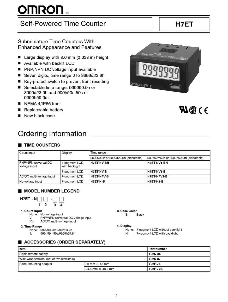 Omron H7et Series Manual Pdf Download Manualslib