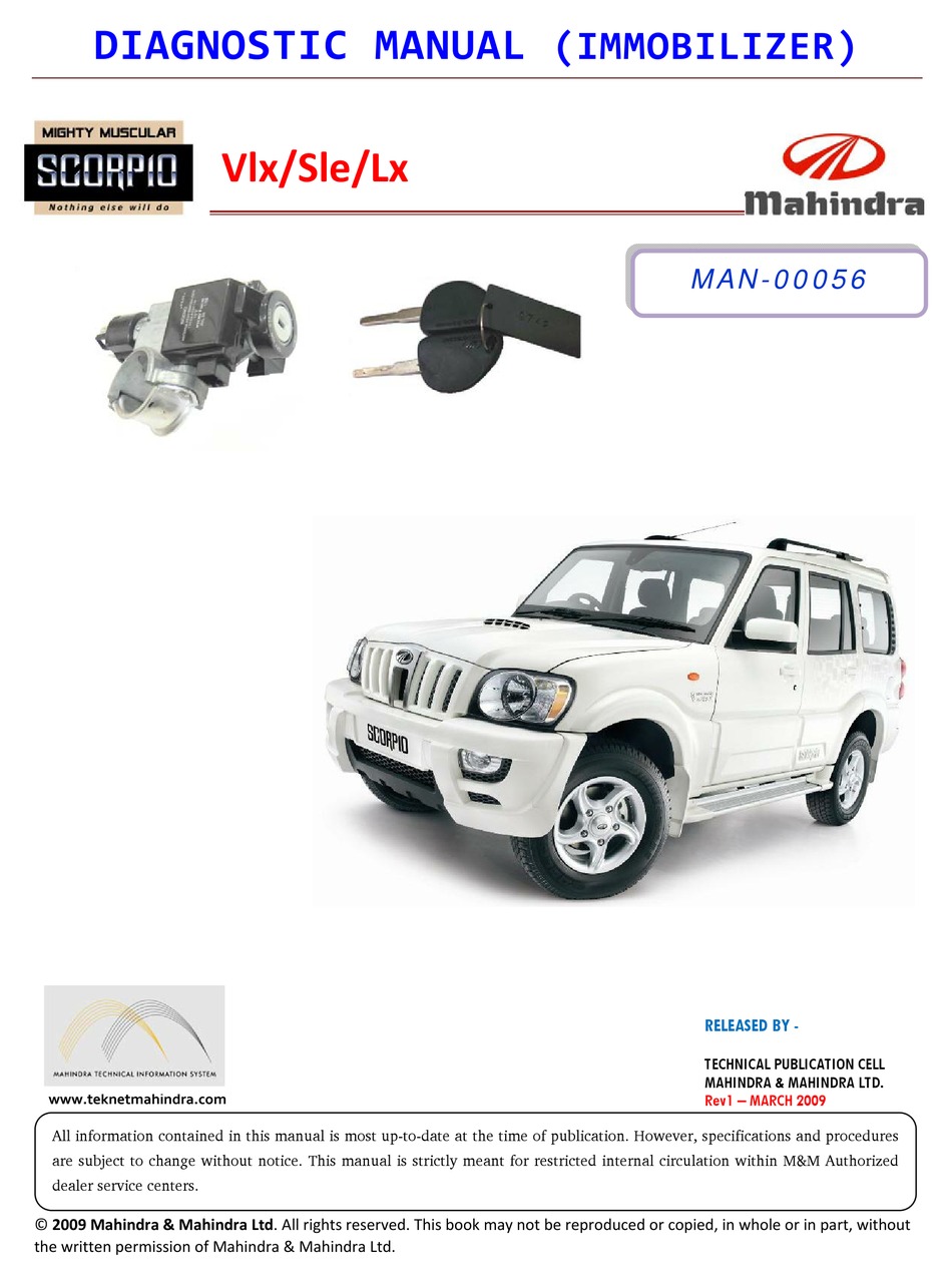 MAHINDRA SCORPIO VLX DIAGNOSTIC MANUAL Pdf Download - MahinDra Scorpio Vlx