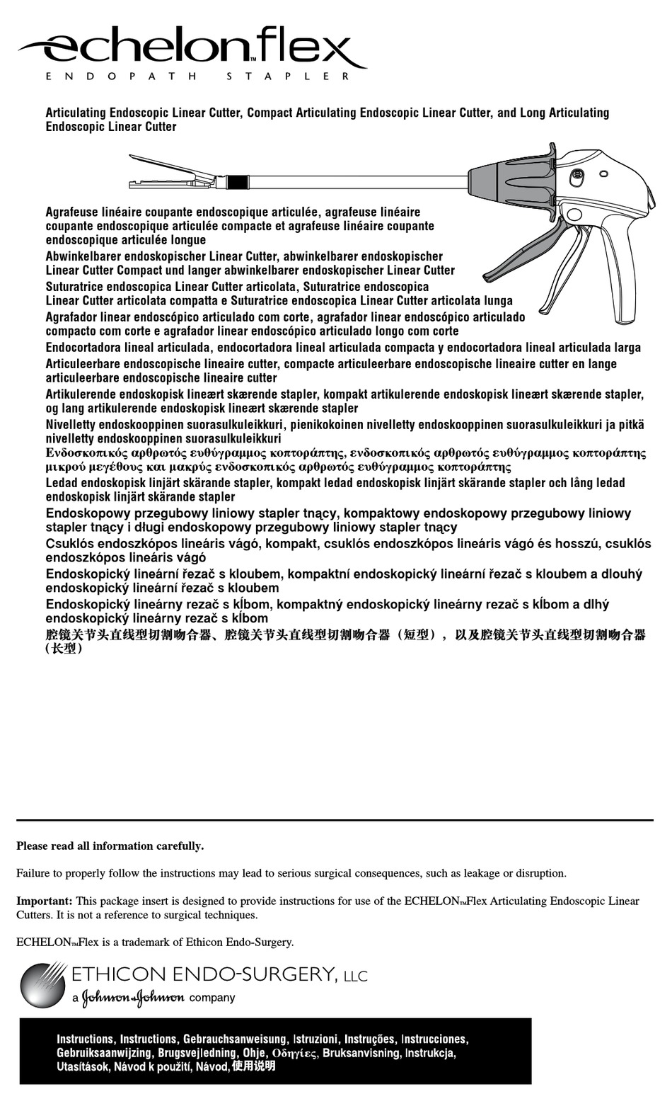 JOHNSON & JOHNSON ETHICON ECHELON FLEX INSTRUCTIONS MANUAL Pdf Download