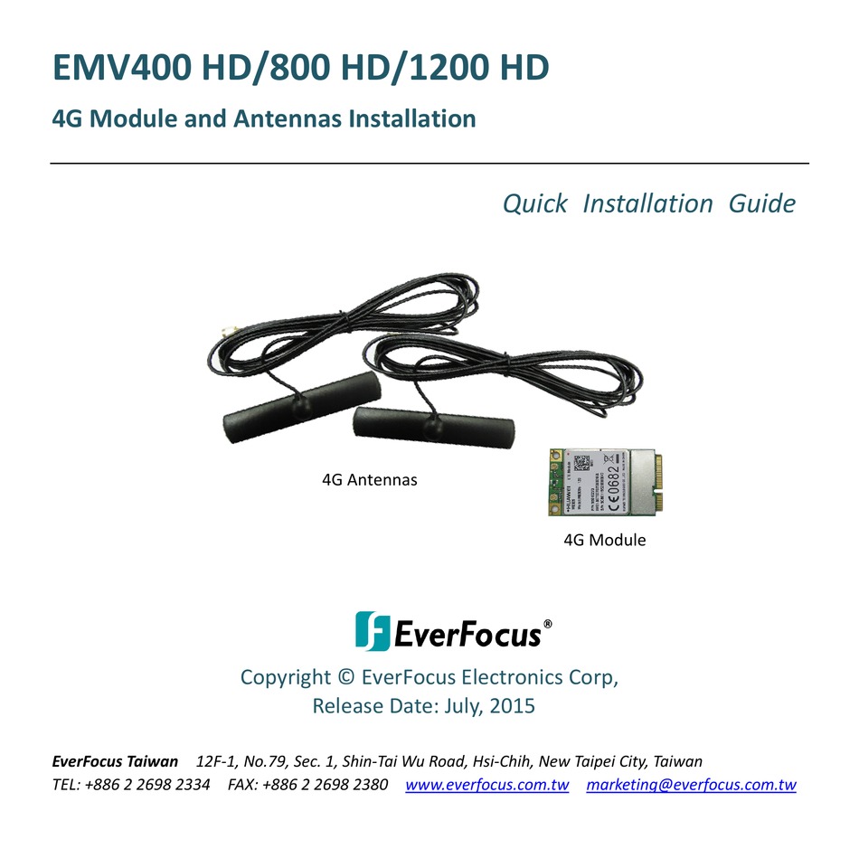 EVERFOCUS EMV400 HD QUICK INSTALLATION MANUAL Pdf Download ManualsLib